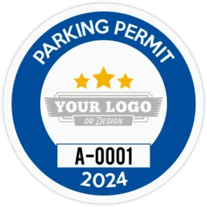 Circle Parking Permit with Your Logo