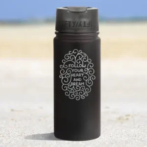 Custom Engraved 16 oz Bottle With Flip Lid