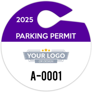 Circle Hang Tag Permit with Your Logo