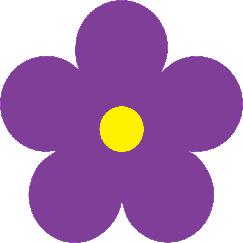 Printed Purple Daisy Flower Magnet