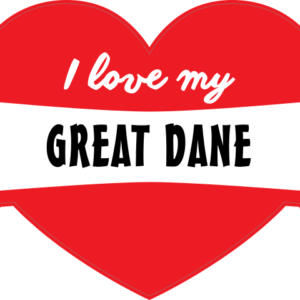 Handwritten I Love My Great Dane With Bone And Heart Magnet