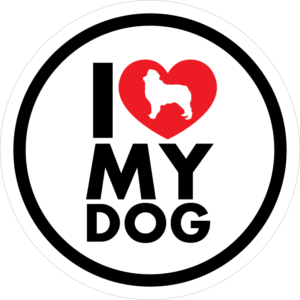 I Love My Australian Shepherd With Heart Circle Magnet