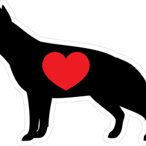 I Love My German Shepherd Silhouette With Heart Magnet