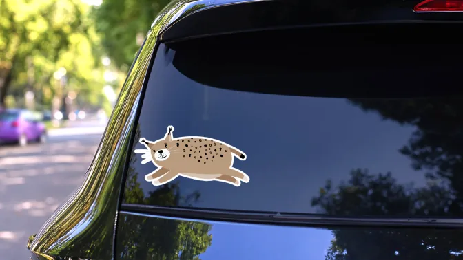 Cute Bobcat Jumping Sticker - Image 2