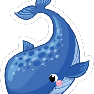 Blushing Blue Whale Sticker