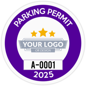 Circle Parking Permit with Your Logo