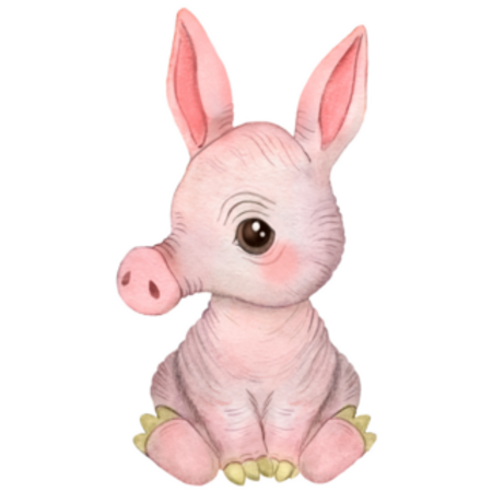 Watercolor Baby Aardvark Sticker - Image 2