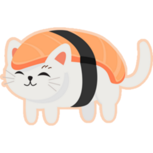 Cute Cat In Sushi Sticker