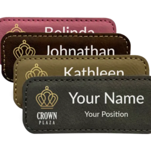 Custom Printed Leatherette Name Tags